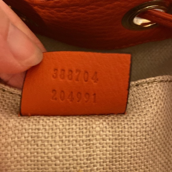 Gucci orange monogram canvas bucket crossbody shoulder bag - Picture 10 of 10